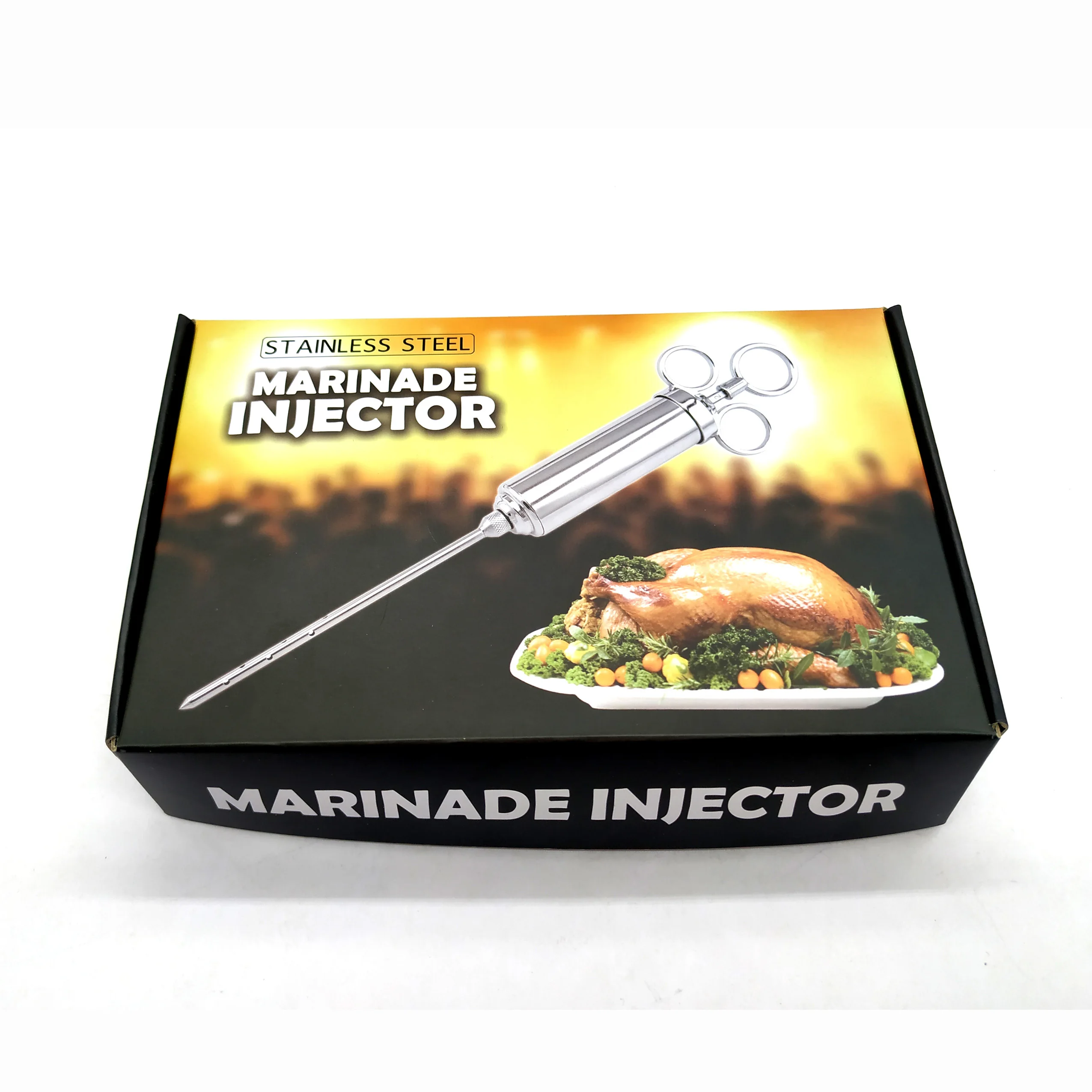 High quality stainless steel turkey 3 needle  2 brush set baster marinade injector set