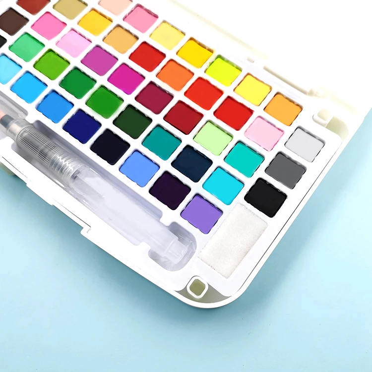 Amazon, оптовая продажа, 48 цветов, акварель, однотонная краска ярких цветов, акварель