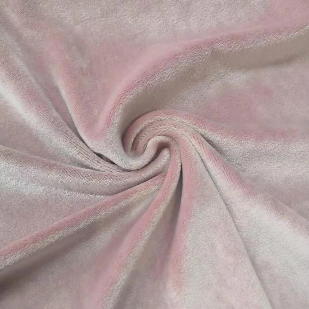 Factory 320GSM Polyester Spandex Strech Velvet Knit Fabric For Clothes