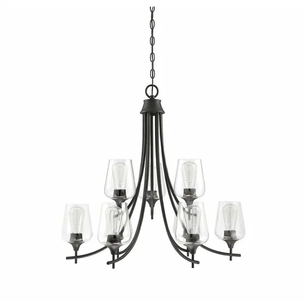 Antique Large Chandelier Modern 6 Light Fixtures Classic Brass BlackMetal  Pendants Lightings Furniture for Dining Living Room