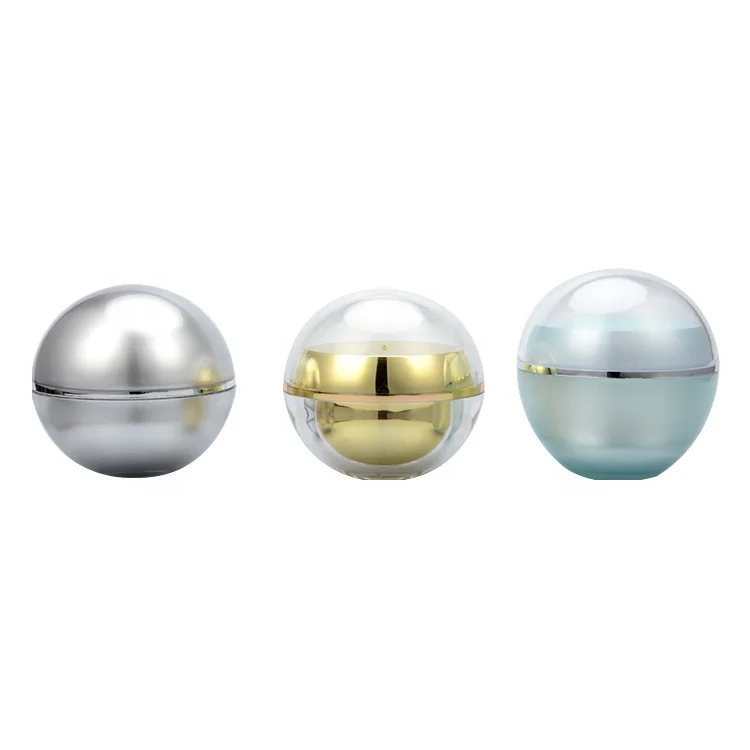 
fancy 10g 15g 30g 50g 100g cosmetics plastic jar ball shape eye facial 50g plastic acrylic cream jar 1.7 oz cosmetic sphere jar 