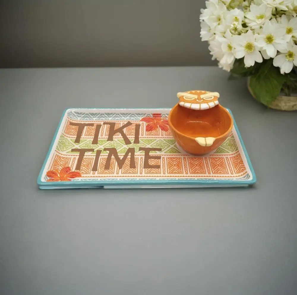 manufacturer cheap custom owl design ceramic chips and dips plate with bowl