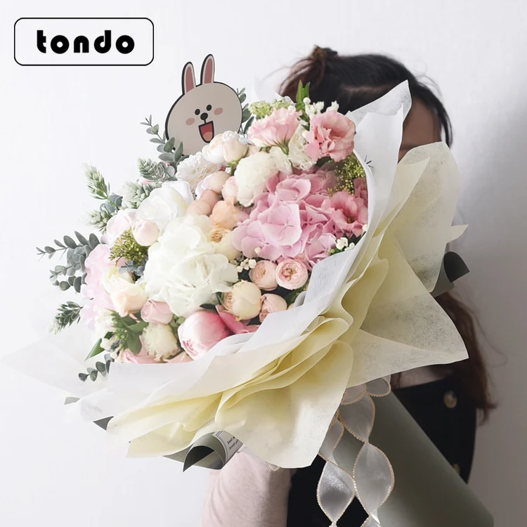 decoration fresh cut flowers packing solid-colored wrapping paper roll for flower supply