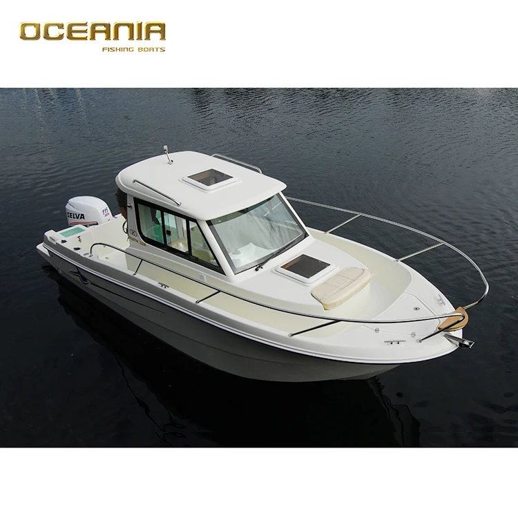 Fiberglass Boat CE Certified 6M Sport Yacht for 8 Passengers Outboard Engine for Recreation and Fishing