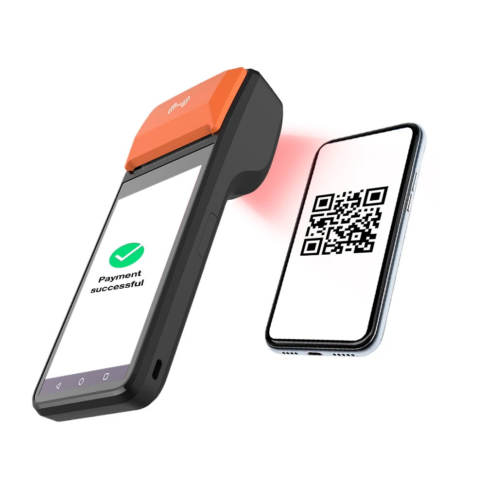 5 Inch 4G WIFI Android Wireless Mobile NFC POS Payment Handheld Touch Screen POS Terminal with Thermal Printer R330C