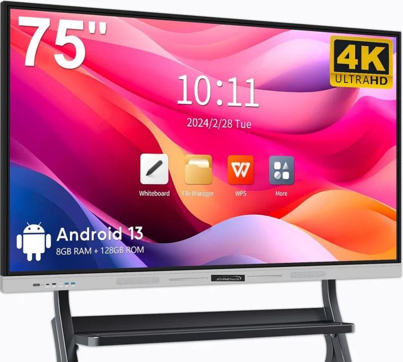 JOMEtech 65/75/86/100 Inch 4K Touch Screen Smart Board for Schools, Interactive Flat Panel for Digital Teaching smart whiteboard