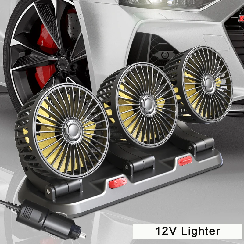 Jutien Car Two-head Fan USB Car Electric Fans Large Truck 24v/12v Refrigeration Small Van Powerful Fans