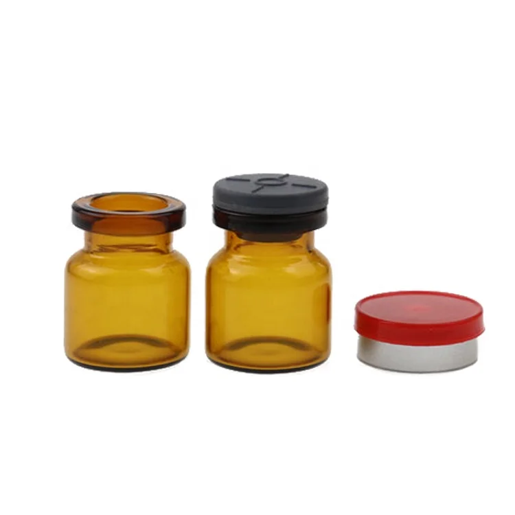 High Quality 3ml clear amber medicine apothecary glass vial bottles with aluminium easy pulling lid