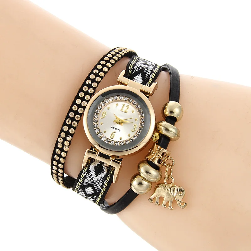 2025 New Fashion Latest Wrist Watch Inlaid Rhinestone Weave Stainless Steel Wrist Watch for Girls