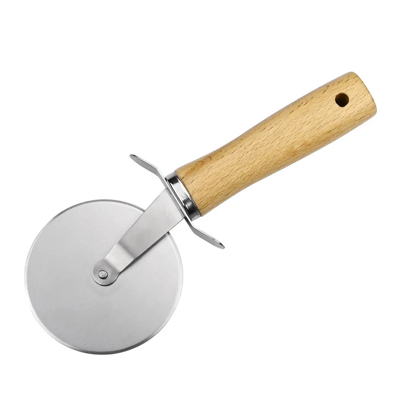  3Pcs Aluminum Pizza Peel Set With Wooden Handle Cutter Stone
