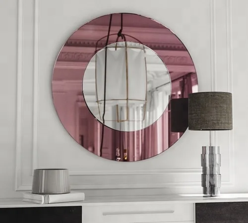 Small Round Bronze Brown Green Tinted Mirror Glass Sheet