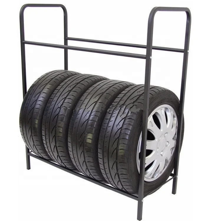 Metal Custom Tire Display Rack Car Tyre Stand Tire Display Stand