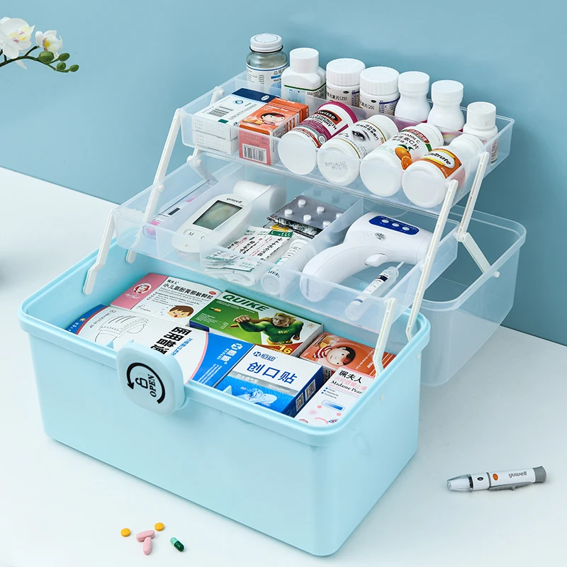 Large household medicine cabinet Medicine storage box Medicine storage box Large capacity emergency medical kit