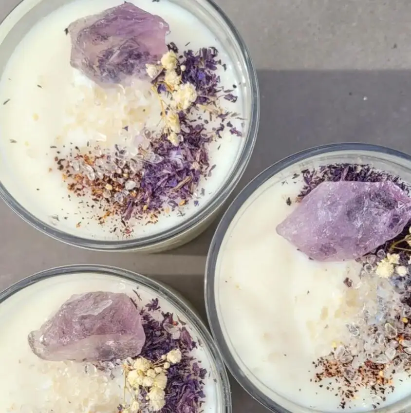 Herbal Scented Spiritual Candles with Stones Crystals for Holiday Bars