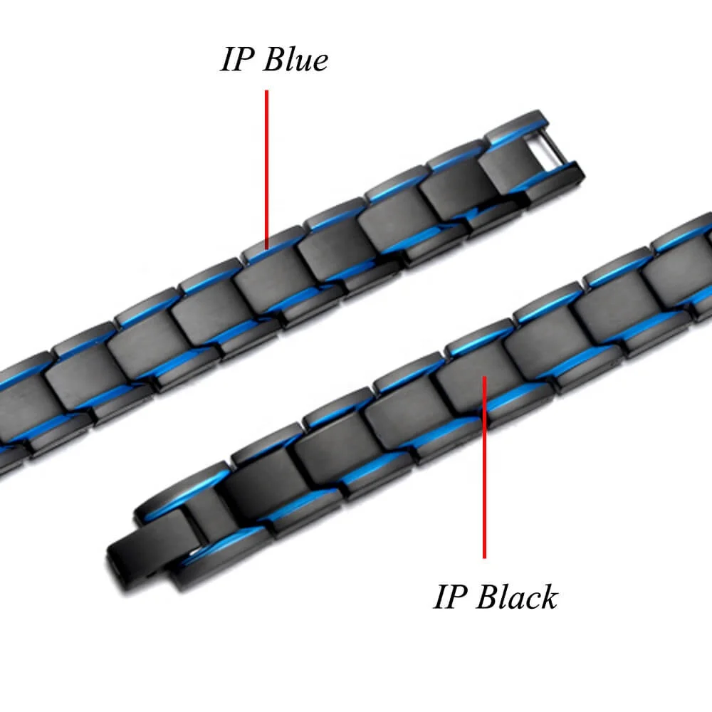 Stainless Steel Mens Bracelets Infrared Wristbands  for Arthritis and Back Pain Negative Ion Bracelets