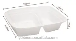 Microwavable take out 2 compartment disposable lunch box plastic bento meal prep  food container