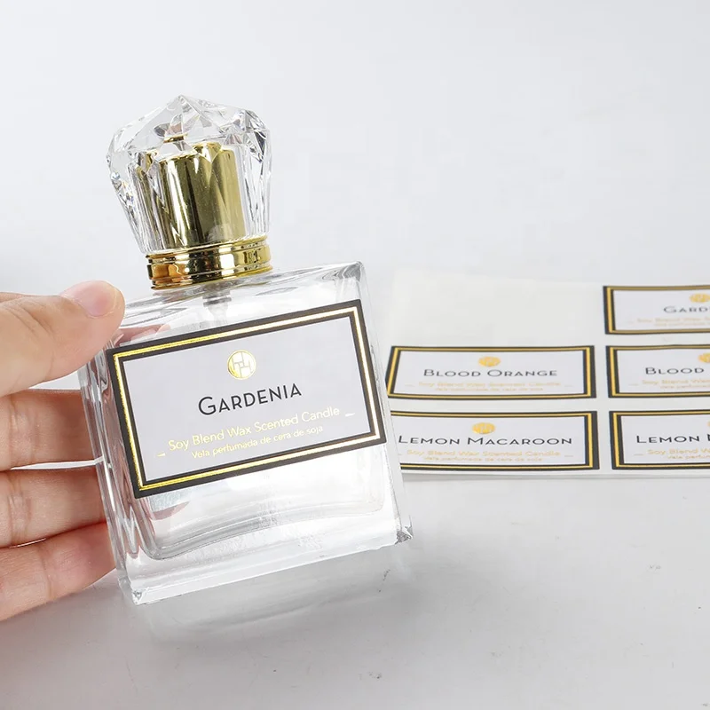 Custom printing oil bottle sticker packaging perfume bottle labels private label perfume waterproof stickers for roller bottles