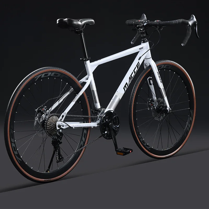 Road Bike High Carbon Steel 700C Double Disc Brakes Mountain Bikes  21 24 27 30 Speed Cycle Road Bicycle For Men And Women cheap