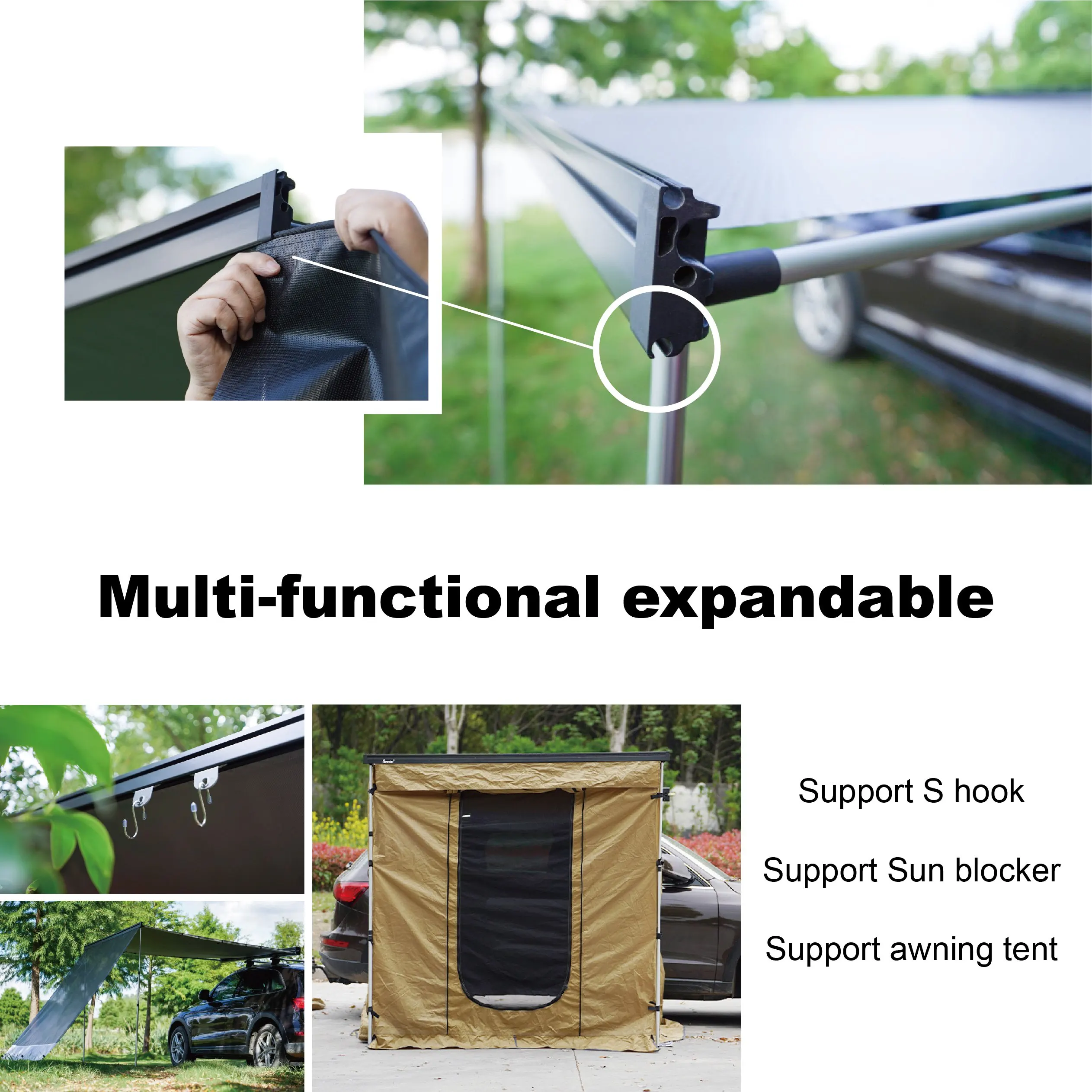 Yescampro manual control awning offroad car roof side awning 4X4 suv tent car side awning