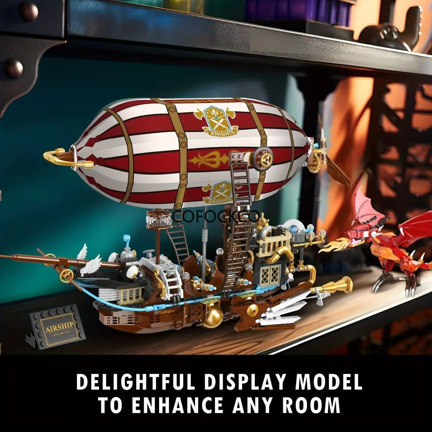 92201 Airship Steampunk Building Blocks Sci-fi Spaceship Dragon Attack Pirate Ship Sailboat Model Brick Toy Kid Adult For Gift