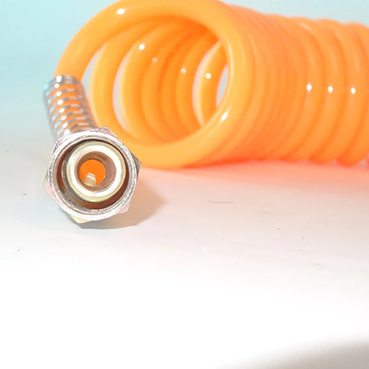 Chinese Wholesale Price Flex Self Coil Small Diameter Ozone Resistant Soft Anti-Aging PU Spiral Air Hose Set For Truck