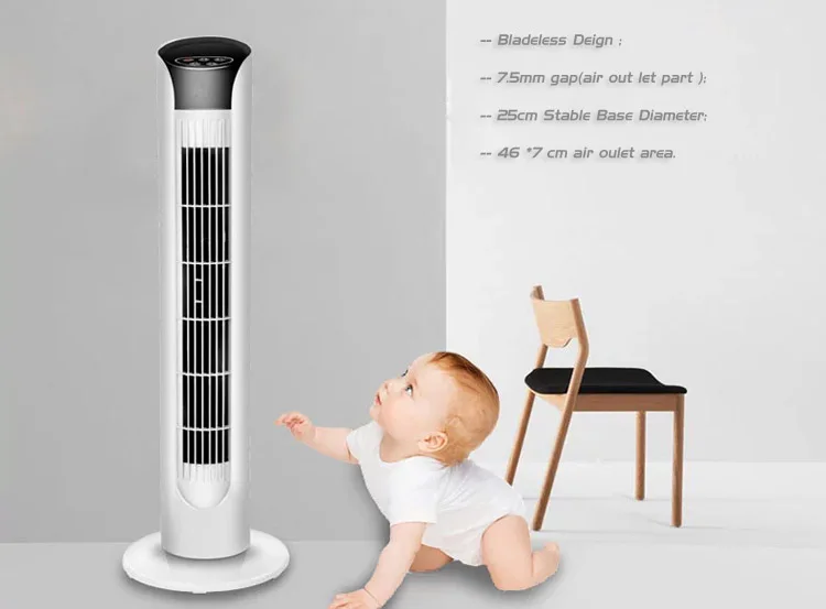 Summer new hot sale home air cooling tower fan with cold wind bedroom round base mini tower fans