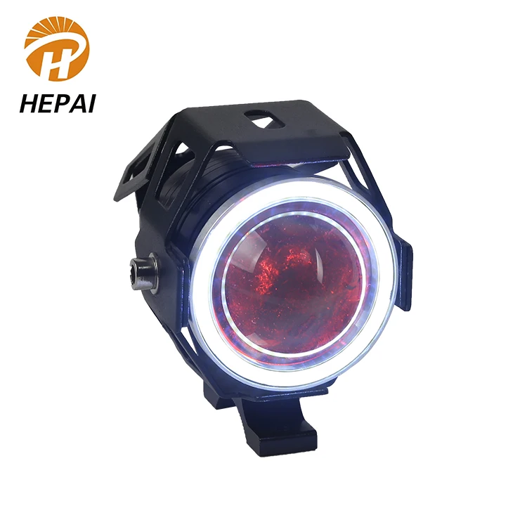 Good Quality Black Aluminum Angel Eye Waterproof IP68 10W LED Headlights Motorcycle Lighting System