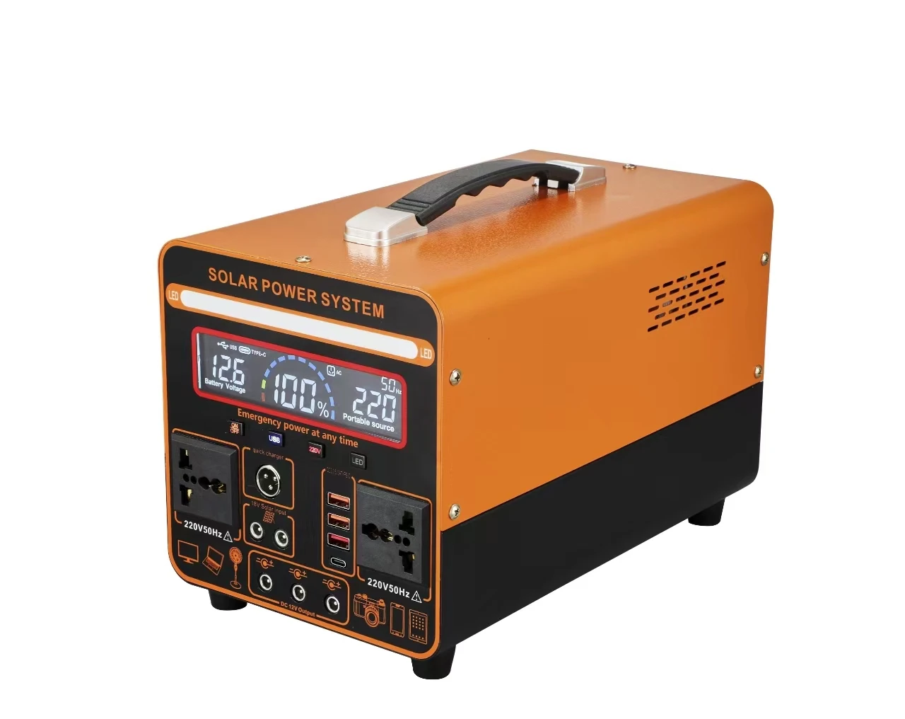 Jiri 2024 New Portable Power Station Solar 500W with Jump Starter and Flashlight Compatible with US UK AU JP Plug Types
