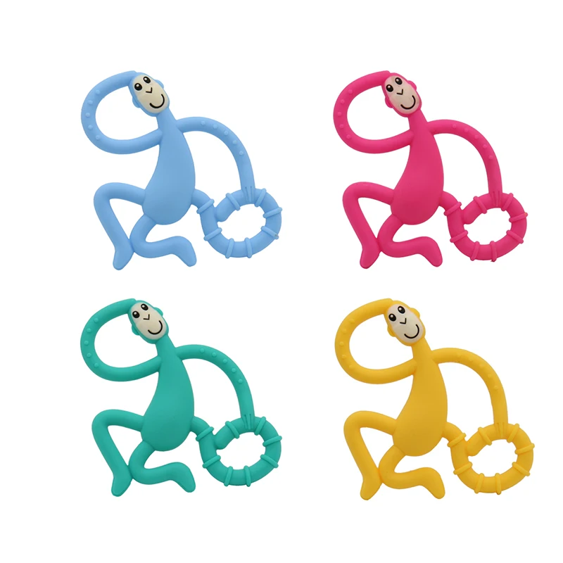 Monkey Shape BPA Free Silicone Teether For Baby