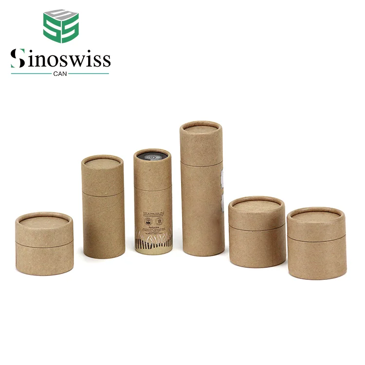 Custom eco friendly carton cylinder kraft paper round boxes empty biodegradable craft cardboard boxes packaging tubes