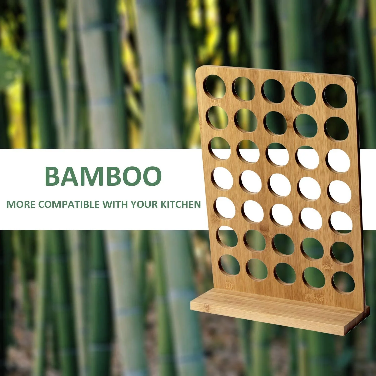 Bamboo Acrylic Capsule Coffee Storage Stand 35 Grain Coffee Capsule Display Stand