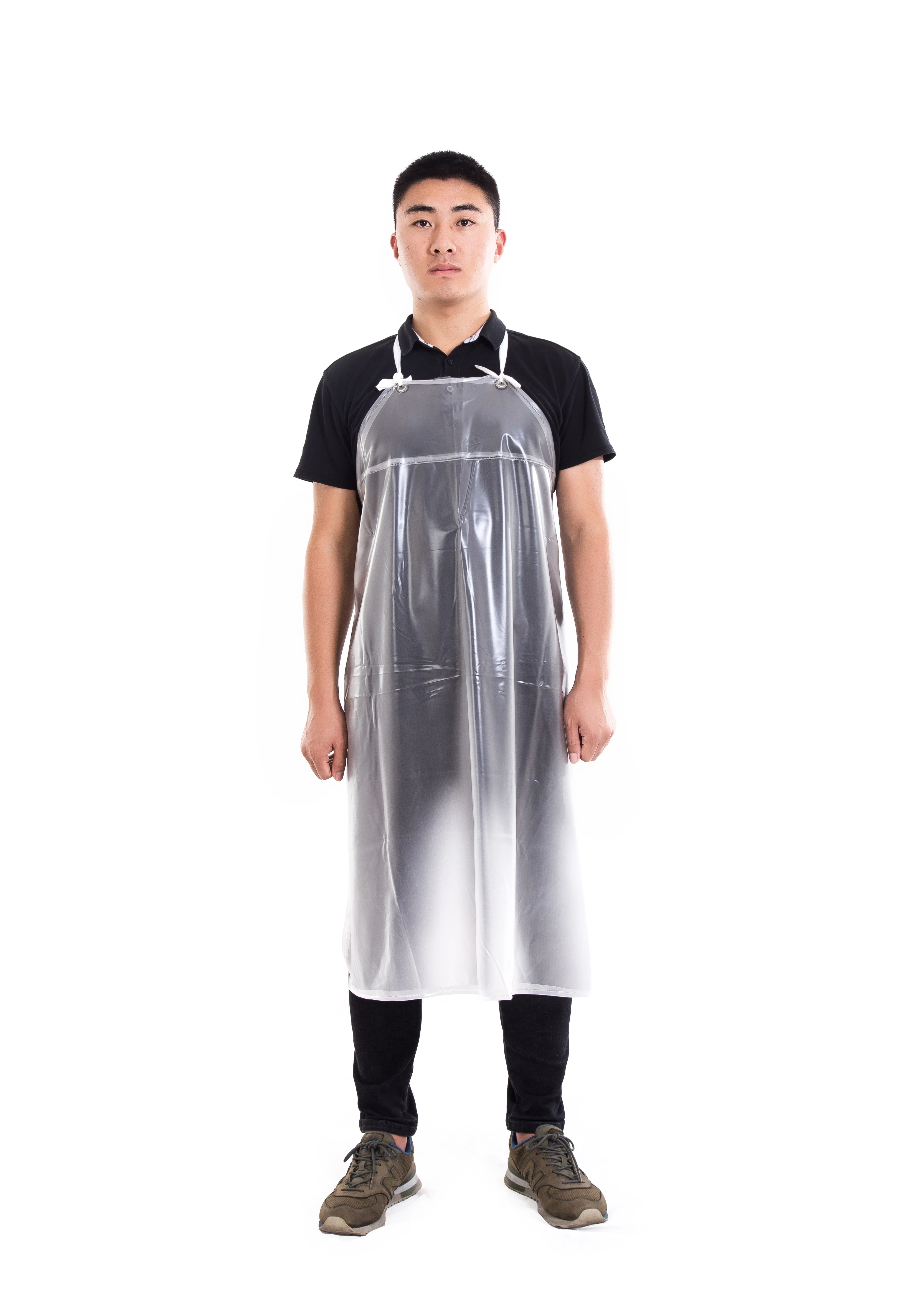 Black color custom logo oil proof chef PVC apron butcher waterproof plastic apron for man