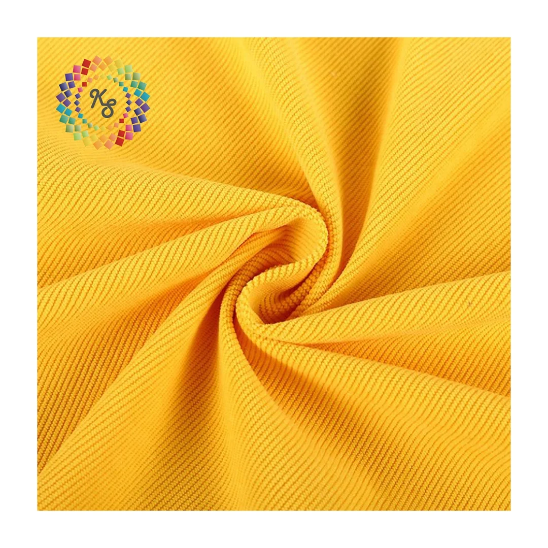 16 Wale Polyester Woven elastic Corduroy Fabric For Trousers