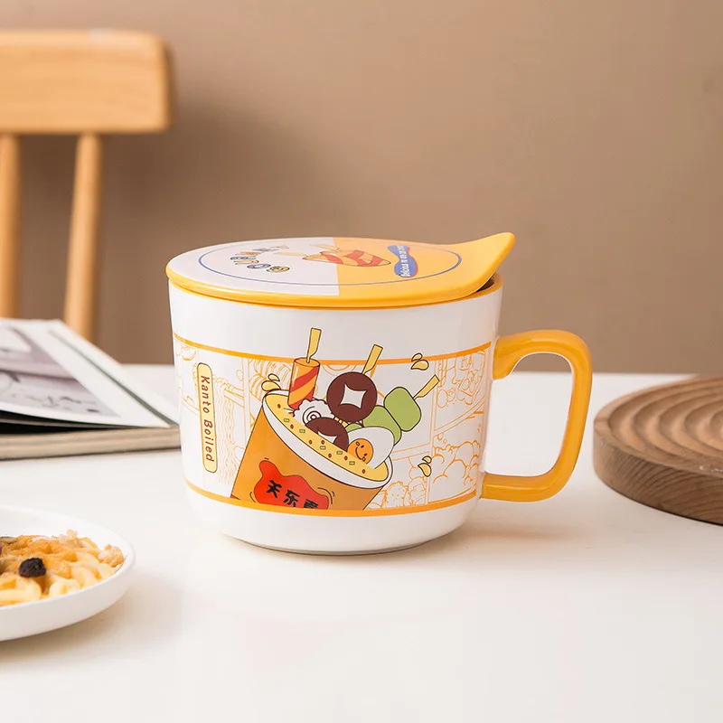 Creative Handmade Japanese Ceramic Clay Breakfast Milk Mug Instant Noodle Cup Bowl
