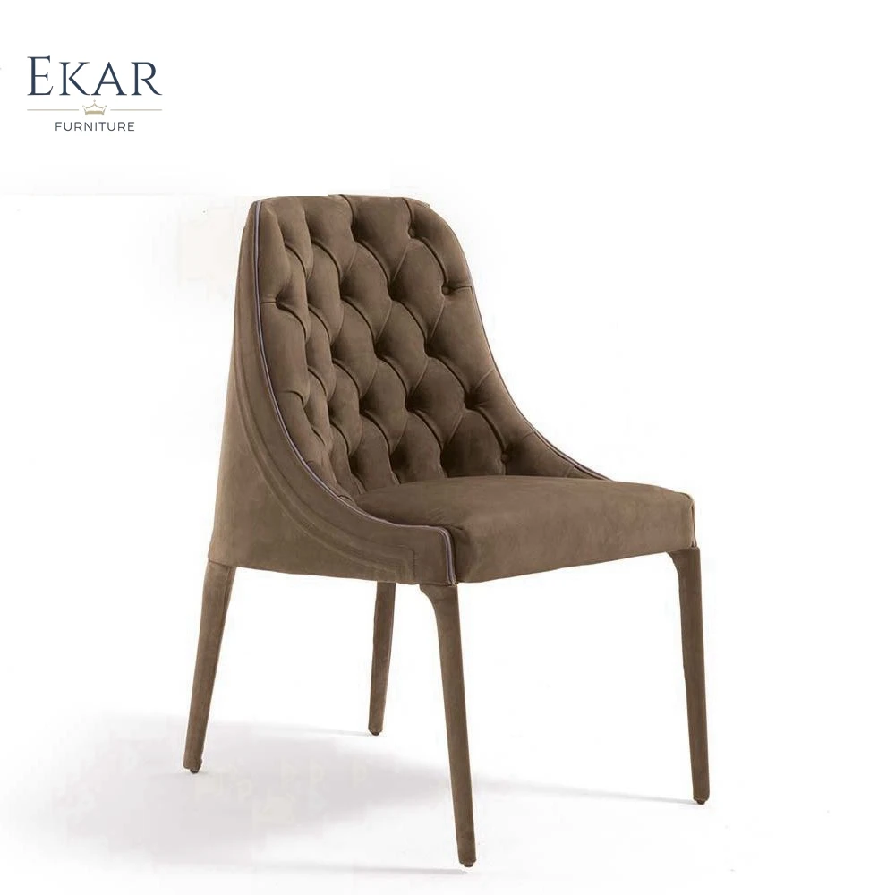 Ekar Furniture Factory Price Italian Luxury Style Home Microfiber Leather Nubuck Fabric Elegant Modern Chair Dining Design