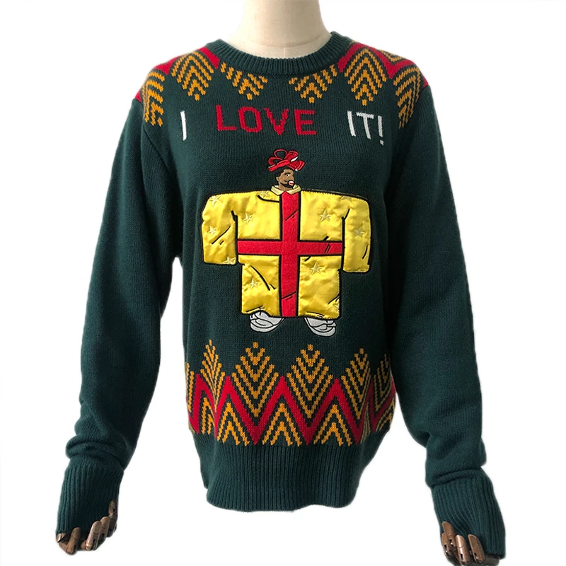 High Quality Wholesale Custom Cheap Fashion Round Neck Pullover Sweater Sweater Knitting Machine Price Funny Christmas Sweaters