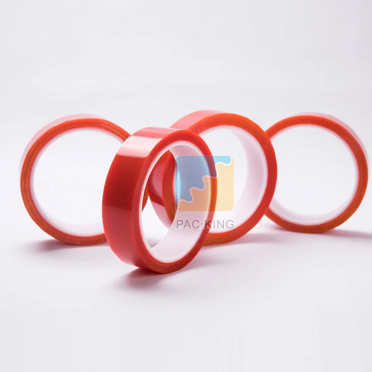 Cutting Red Film Highly Clear Double Sided PET Tape Sticky Hot Melt Adhesive