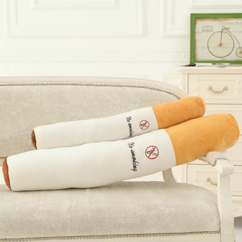Cheap Wholesale Custom Corproate Gifts Adults Soft Toys Long Shaped Plush Cigarette Pillows
