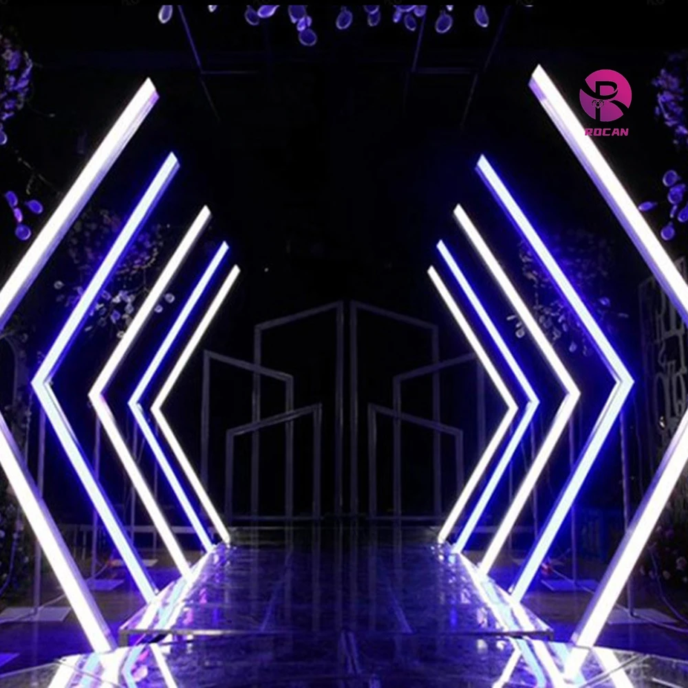 Customized Color Changing Light Tunnel Arch Entrance Pathway Lighting Geometry LED Lighting Tunnel