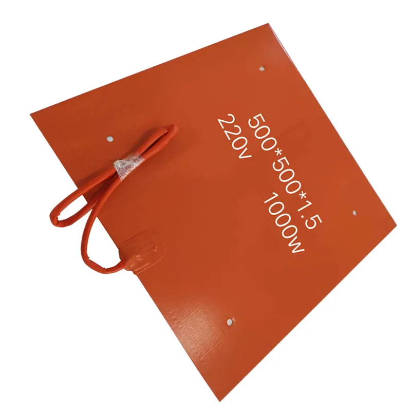 custom flexible silicone rubber heater for 3d printer 100k  thermistor and tape