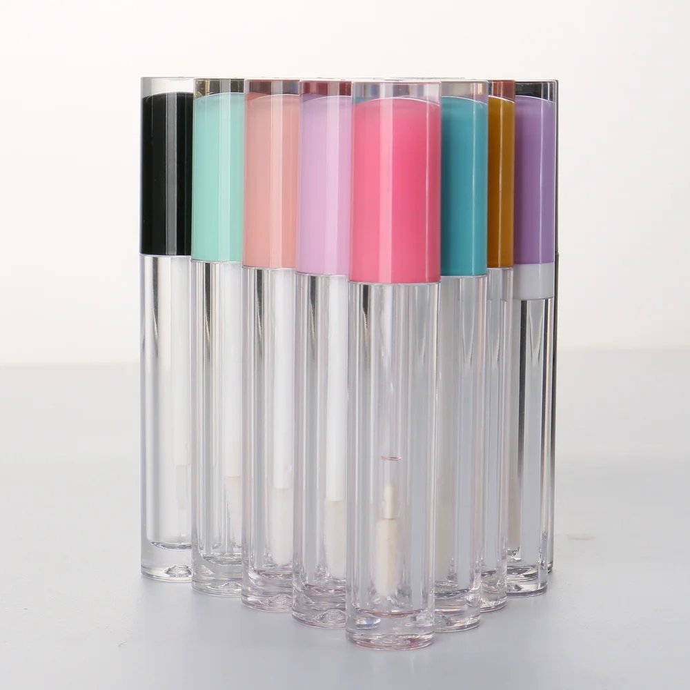 hot selling stock ready to ship 5 ml empty mini lovely color lid lip gloss tube with applicator
