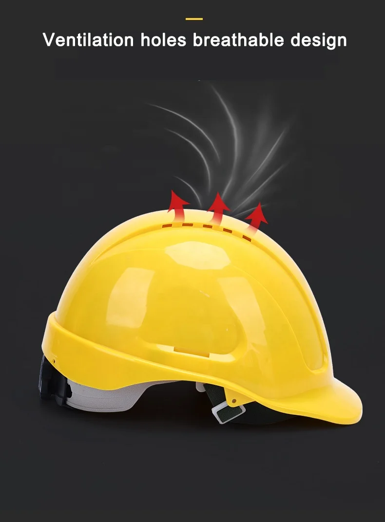 CE and ANSI CLASS E 20KV insulation yellow ABS shell ventilation holes electrician engineer safety helmet hard hat