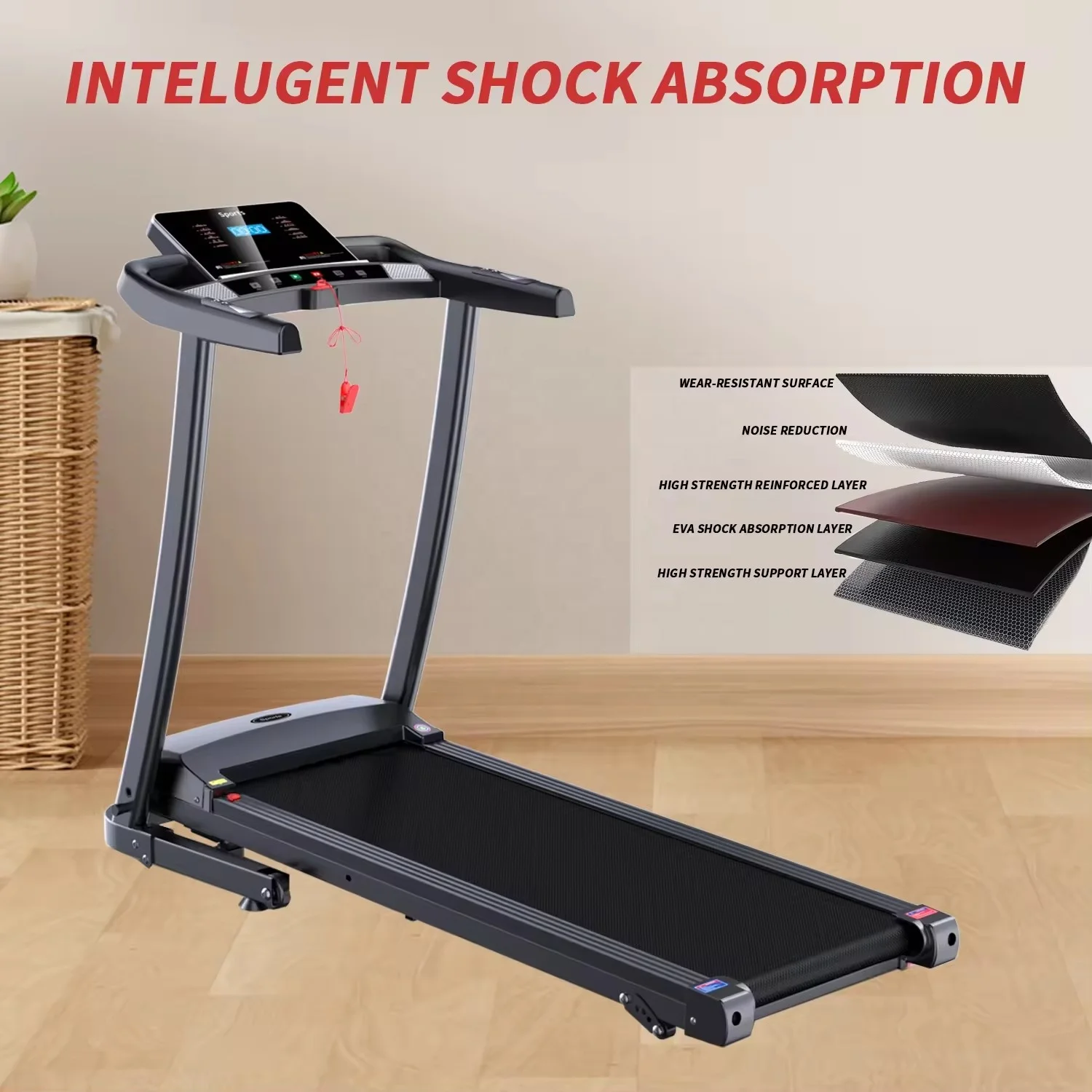 Factory Direct Sale High Quality Treadmill Fitness Equipment Running Machine Treadmill  Foldable Body Exercise Home Treadmill