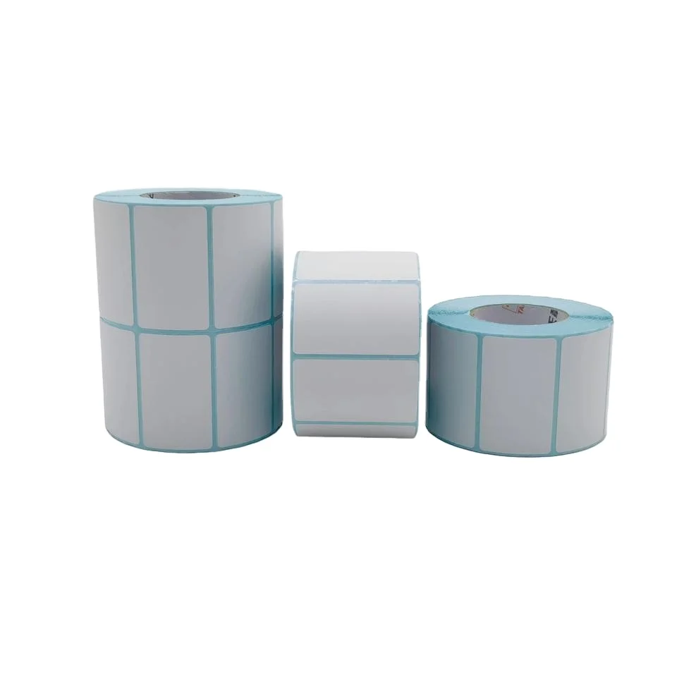 Coated Barcode Thermal  Label 50mm*30mm Adhesive Labels 1000pcs Roll Direct Thermal  Waterproof  Thermal Labels