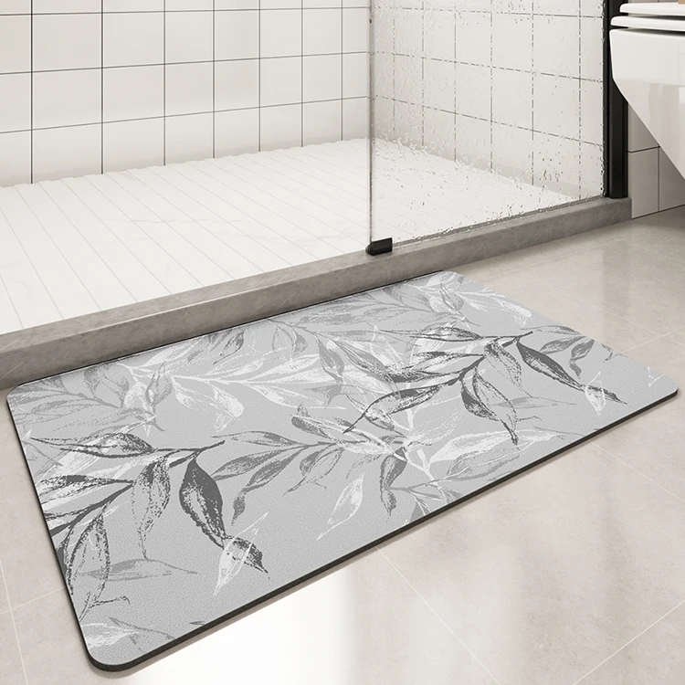 Soft Fast Drying Non Slip Water Absorbent Diatomite Bath Mat And Hard Bathroom Floor Shower Mats