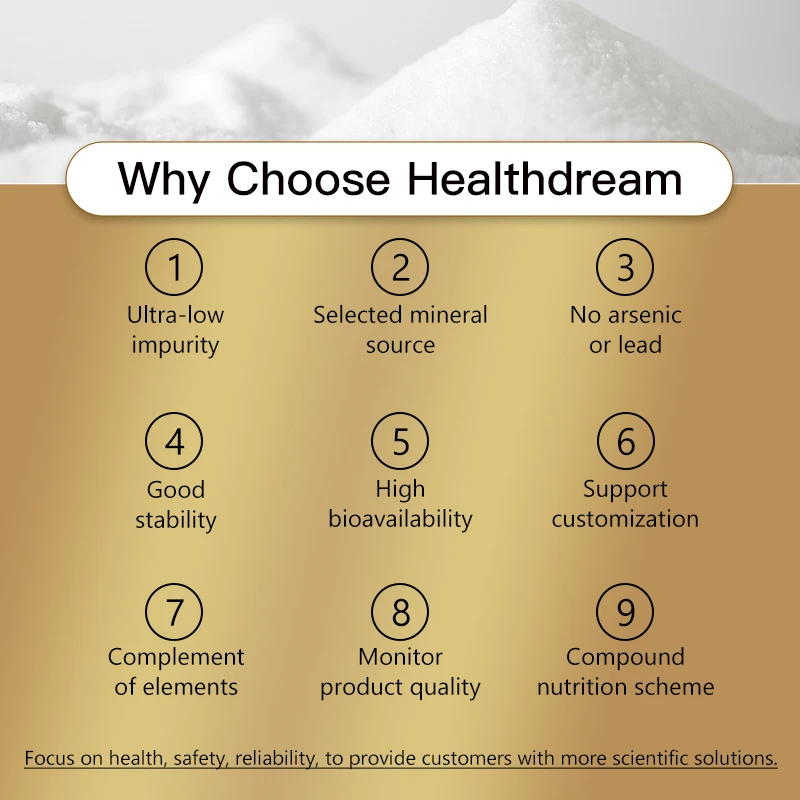 Healthdream Supply Manganese Glycinate Raw Material 98.5% Pure Powder for Health