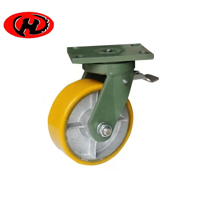 China made best selling  heavy duty high loading 8 inch  single wheel PU trolley  Caster Wheel