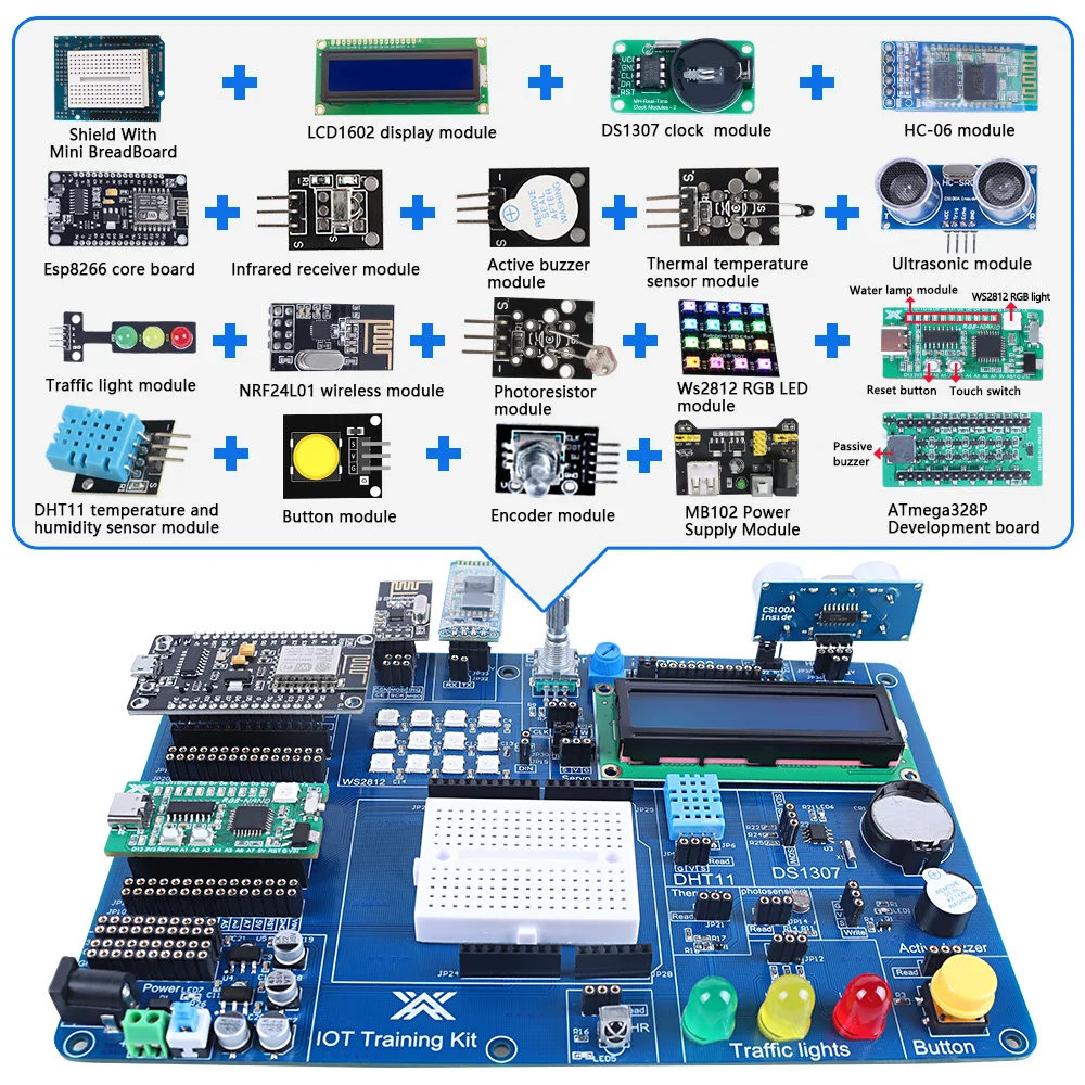 Programming IoT Training Kit Getting Started Kit PDF Tutorial C/C++NANO NodeMCU ESP8266 ESP32 AVR Development Board and Kit