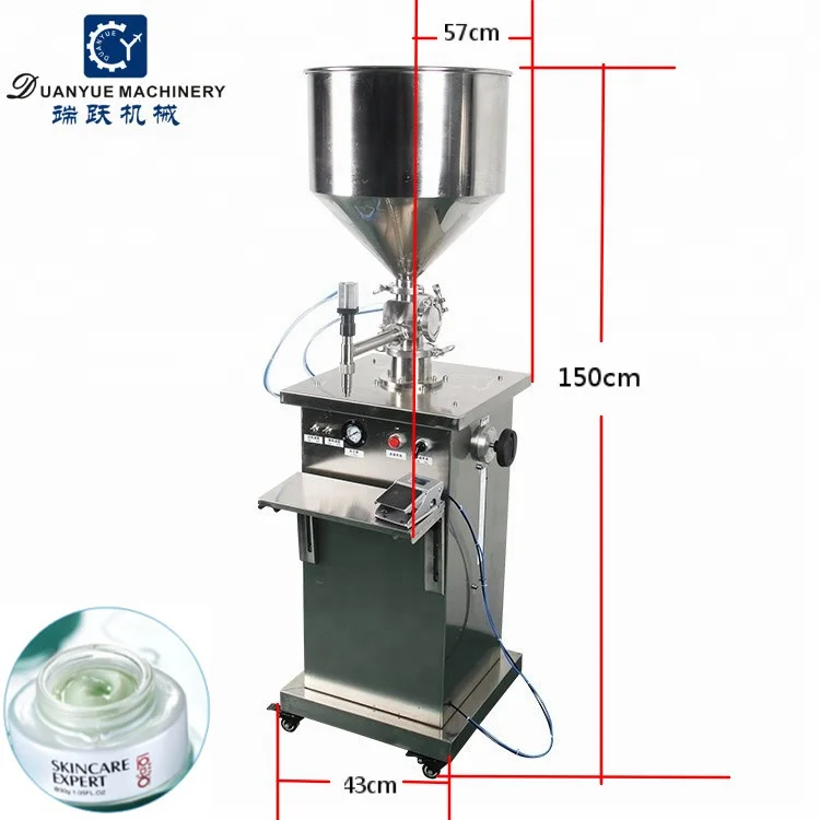 Pneumatic Vertical Liquid Sauce Paste Cream Filling Machine High Viscosity Fluid Liquid Filling Machine