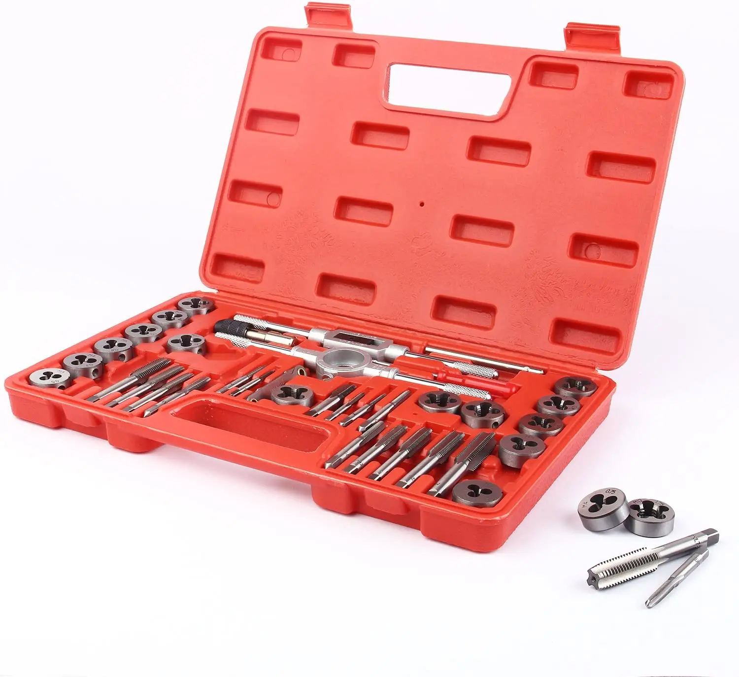 2023 New Products High Quality 40pcs Professional Steel Boxed Manual Tap Slab Set For Thread Tapping  Cutting